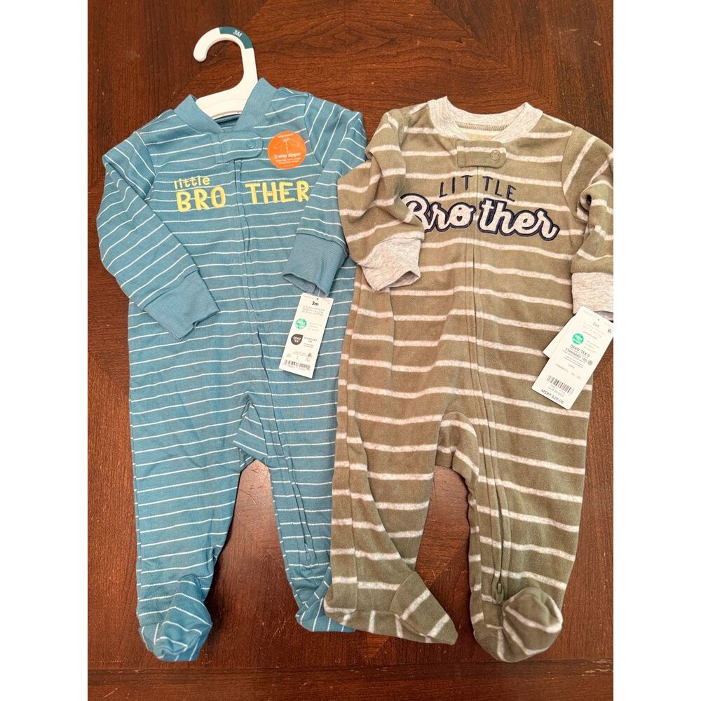 Carter's Little Brother Footed Sleeper 2-Pack 3M NWT